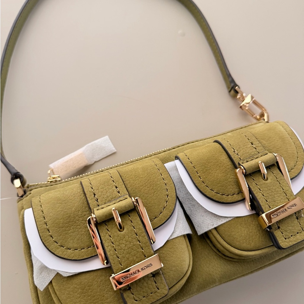 Michael Kors Zoe Small Suede Convertible Pochette Shoulder Bag - Picture 2 of 4